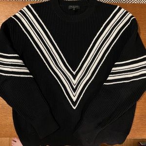 Rag and bone oversized varsity sweater XS black white cotton